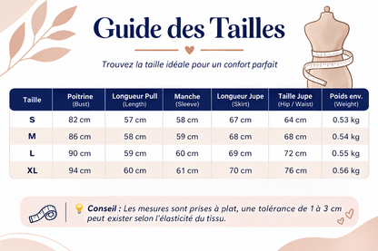 Ensemble Tricot Éléganza – Col Montant & Jupe Côtelée (2 Pièces)